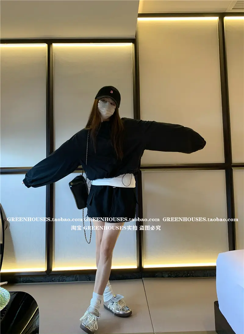 Women Men Black Letter Cap with Face Mask — feature 5