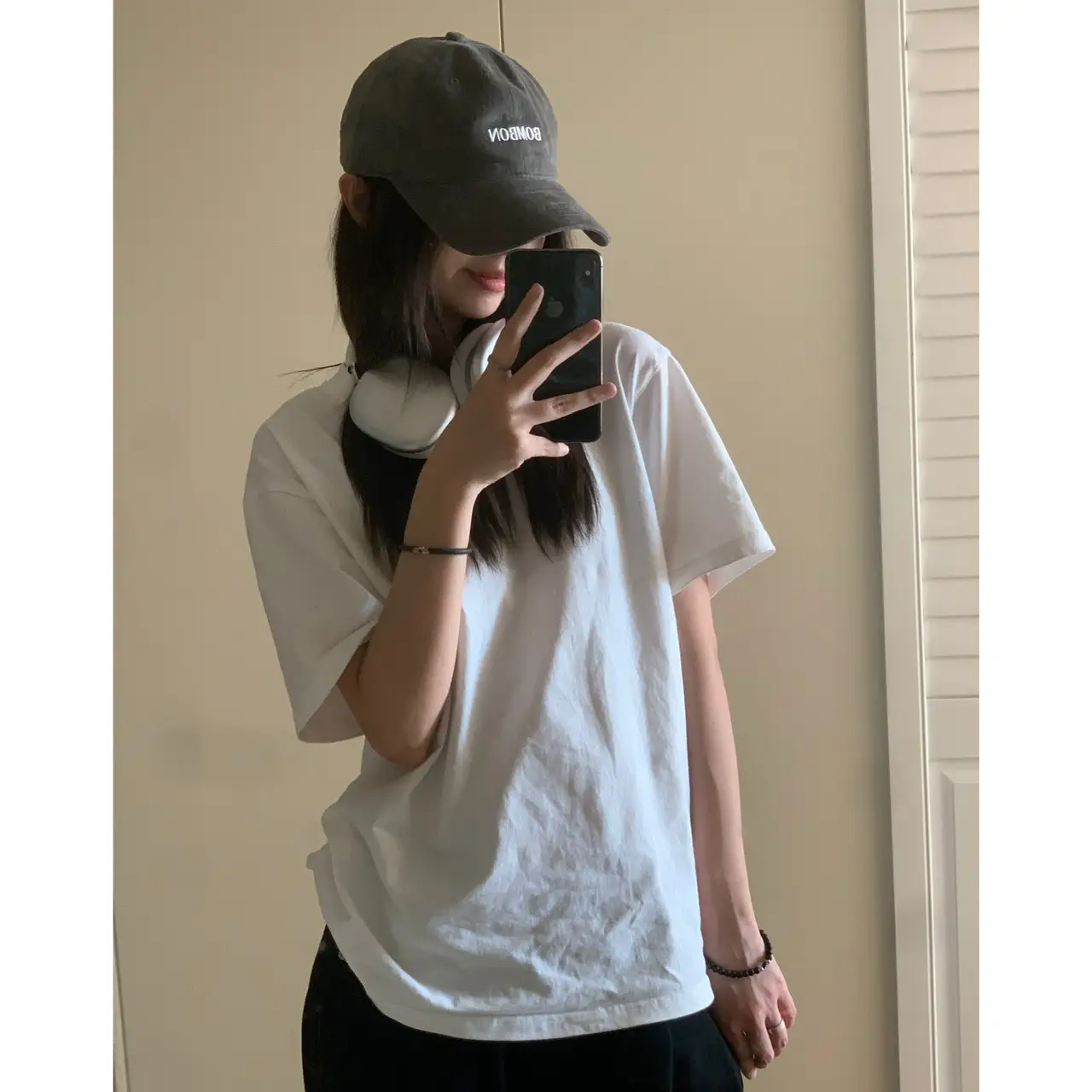2024 Bomber Cap Beige Large Cap Women's Korean Style - Image 9