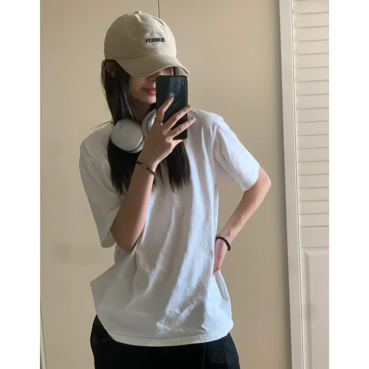 2024 Bomber Cap Beige Large Cap Women's Korean Style - Image 10