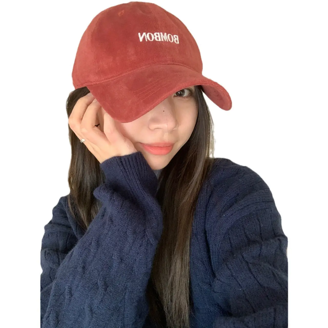 2024 Bomber Cap Beige Large Cap Women's Korean Style - Image 11