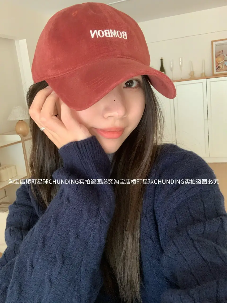 2024 Bomber Cap Beige Large Cap Women's Korean Style — feature 6