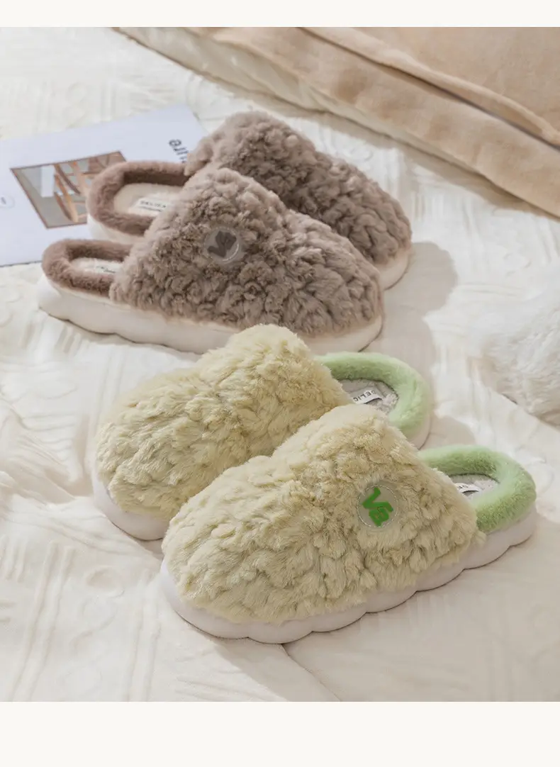 Cixi Cotton Slippers Women's Spring Autumn and Winter Home Indoor Non-Slip Platform Moon Shoes Home Warm Couple Men's — feature 18