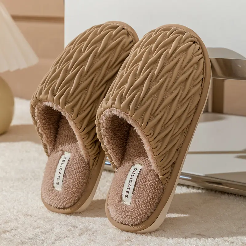 Cixi Cotton Slippers Women's Spring Autumn and Winter Home Indoor Non-Slip Platform Moon Shoes Home Warm Couple Men's - Image 13