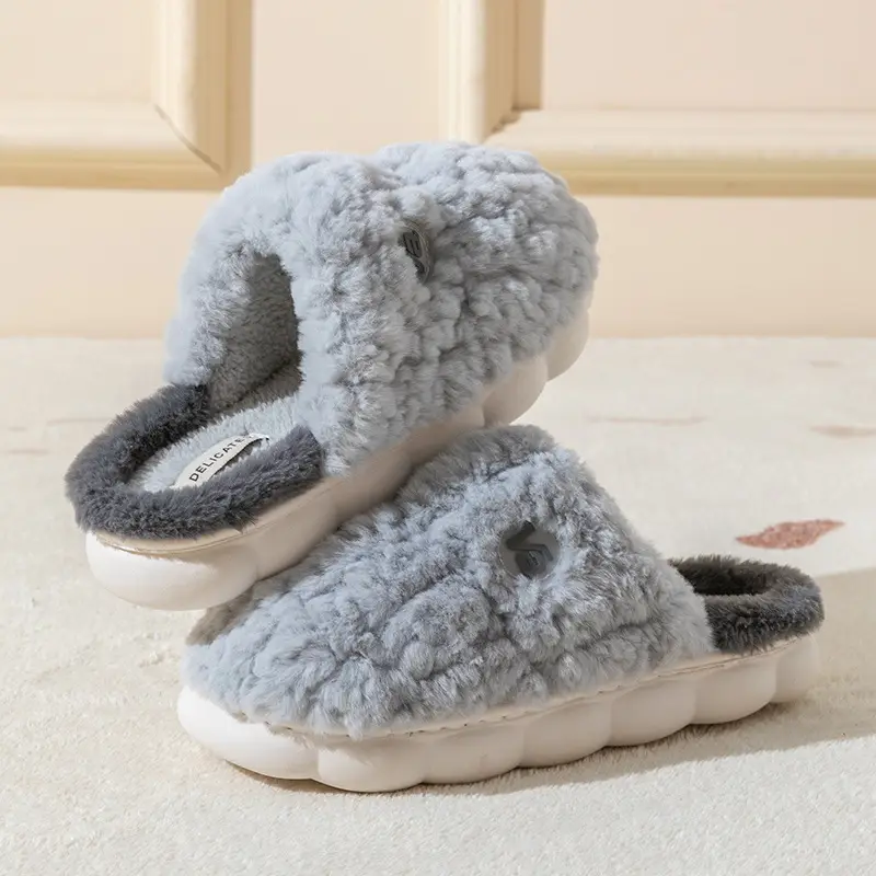 Cixi Cotton Slippers Women's Spring Autumn and Winter Home Indoor Non-Slip Platform Moon Shoes Home Warm Couple Men's - Image 3
