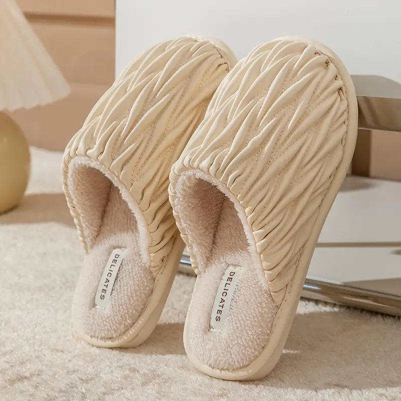 Cixi Cotton Slippers Women's Spring Autumn and Winter Home Indoor Non-Slip Platform Moon Shoes Home Warm Couple Men's - Image 9
