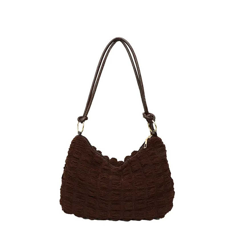 Pink Bubble Pleated Shoulder Bag for Women - Image 6