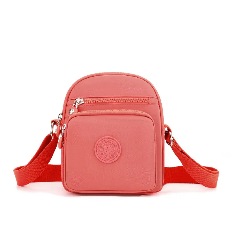 Small Square Crossbody Bag Women's Nylon Multi-Pocket