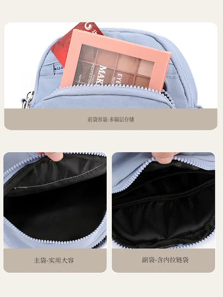 Small Square Crossbody Bag Women's Nylon Multi-Pocket — feature 10