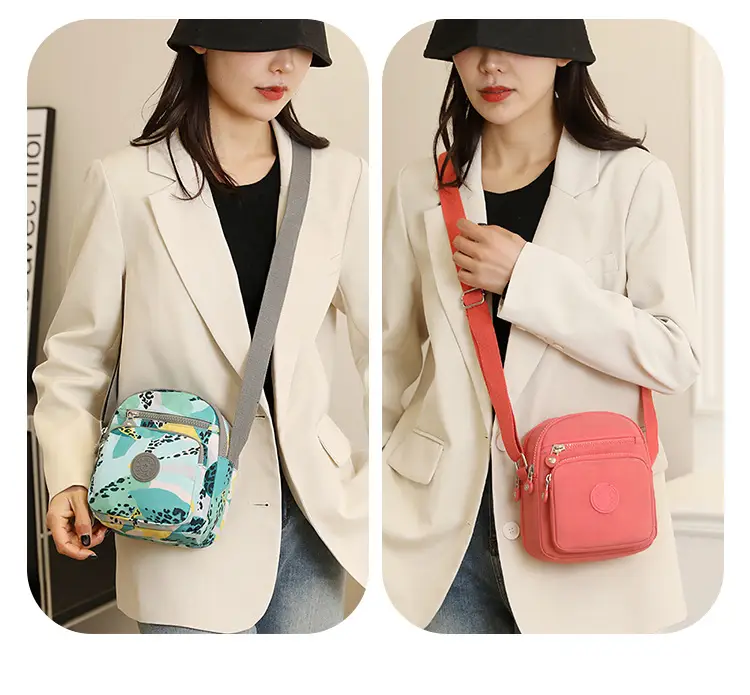 Small Square Crossbody Bag Women's Nylon Multi-Pocket — feature 16