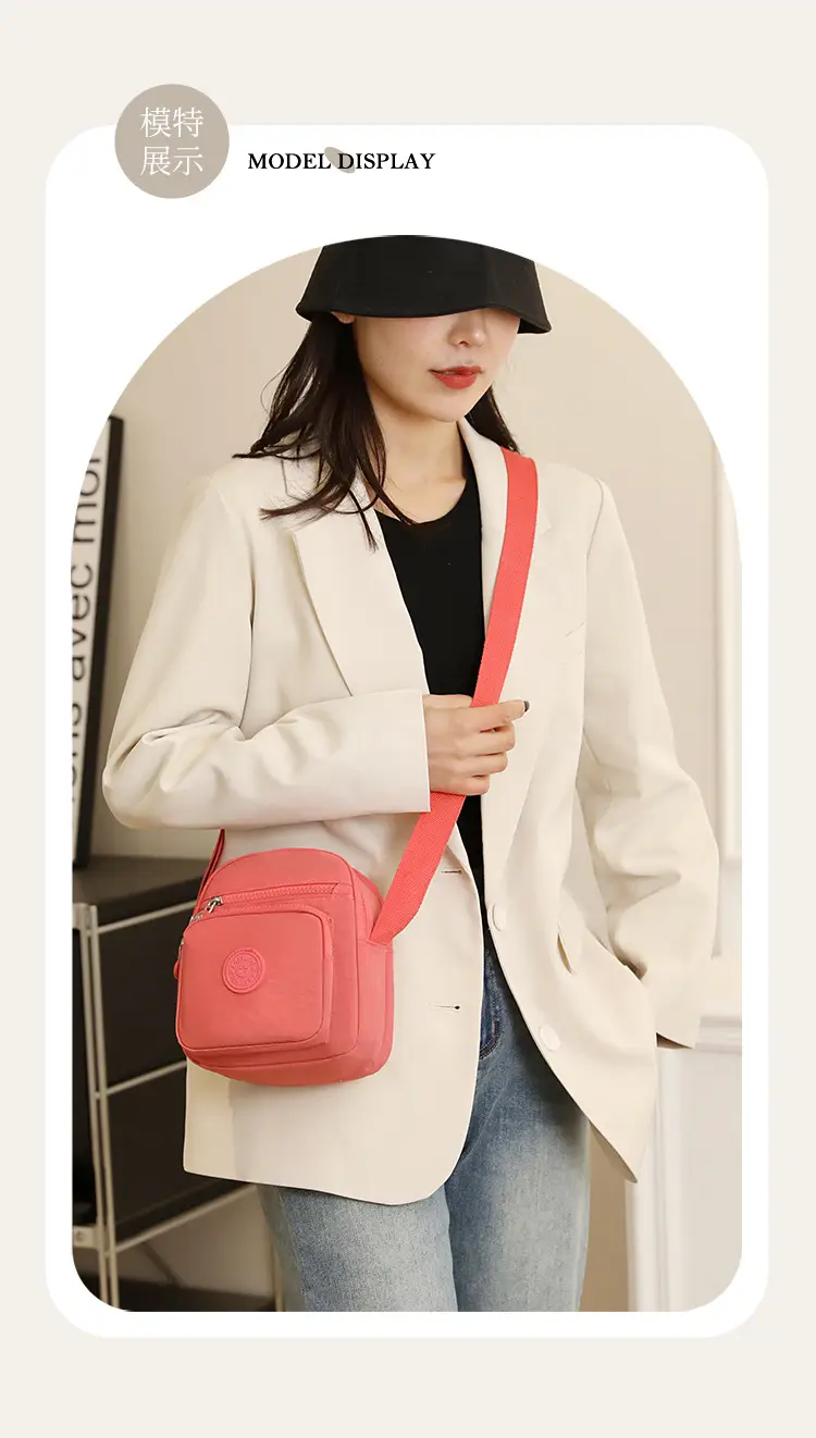 Small Square Crossbody Bag Women's Nylon Multi-Pocket — feature 4