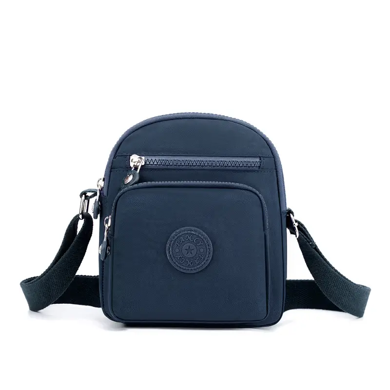 Small Square Crossbody Bag Women's Nylon Multi-Pocket
