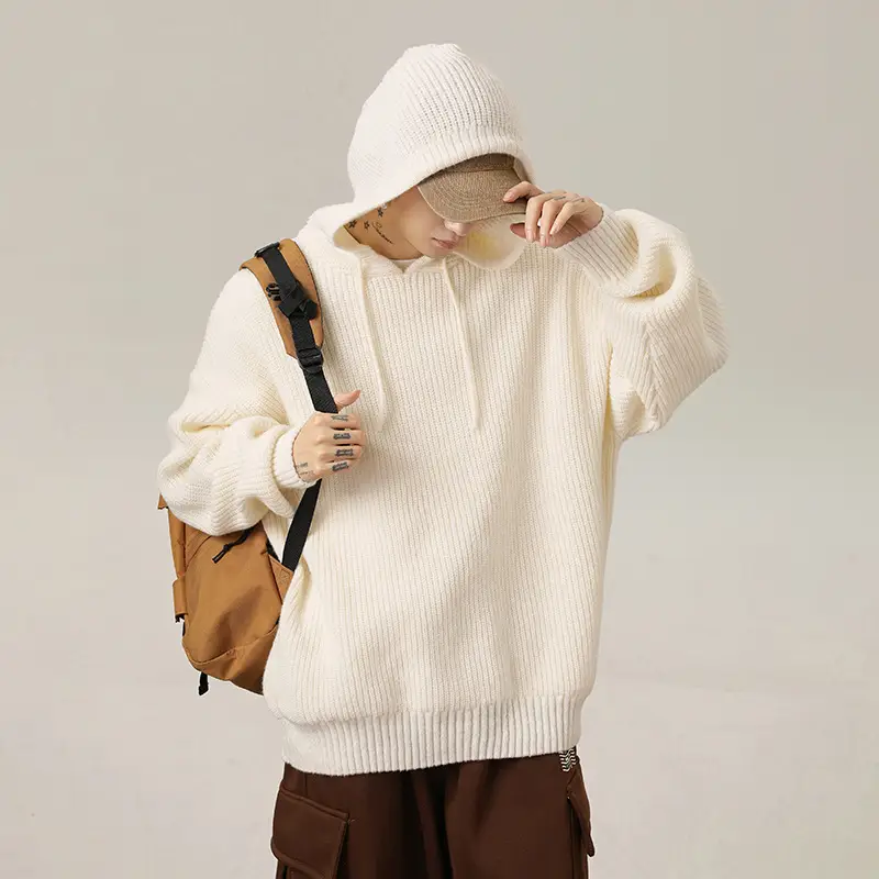 Grey Japanese Style Hooded Sweater Winter 2024 - Image 6