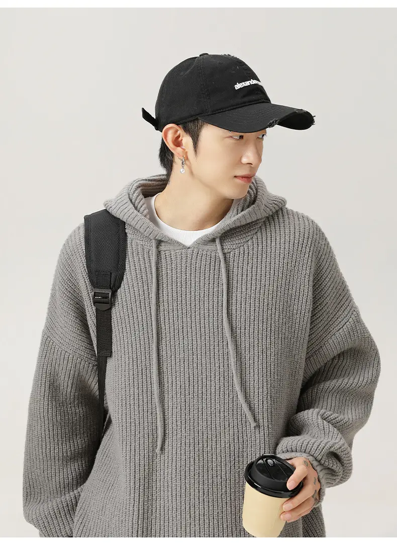 Grey Japanese Style Hooded Sweater Winter 2024 — feature 14