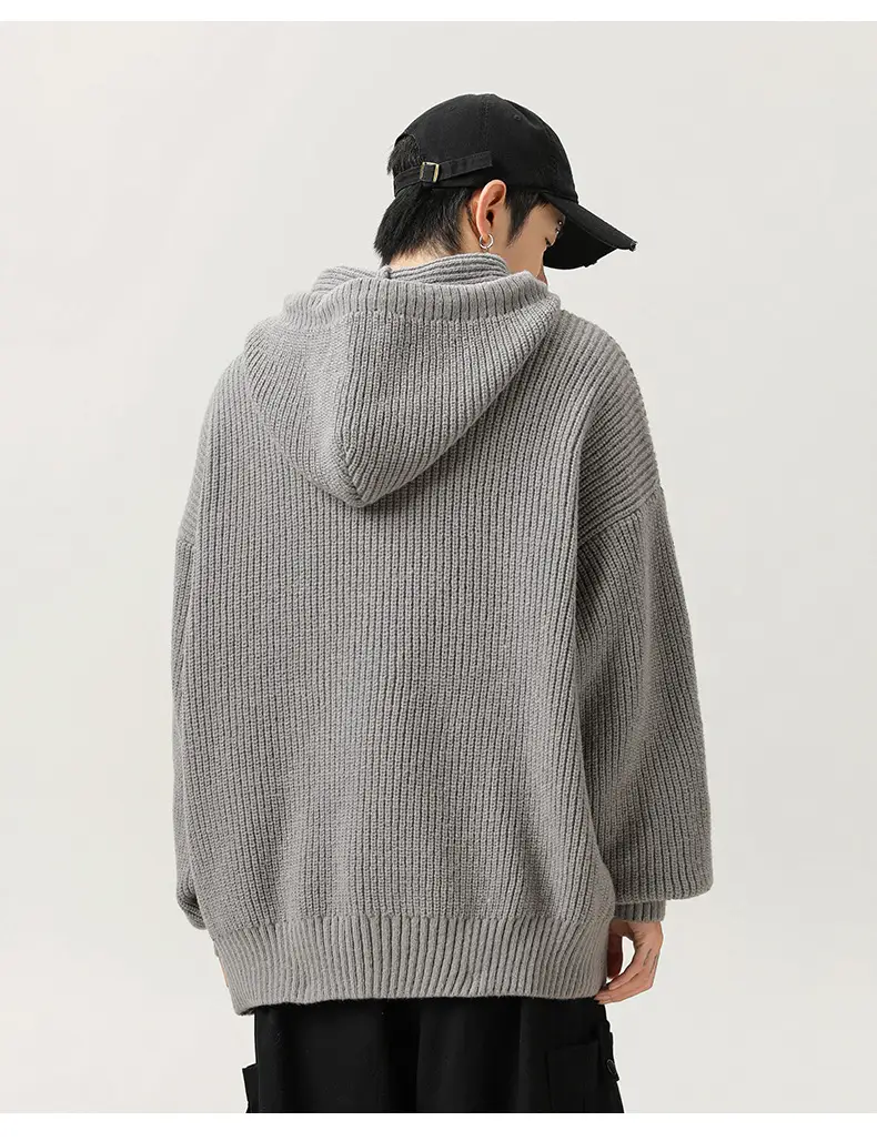 Grey Japanese Style Hooded Sweater Winter 2024 — feature 15