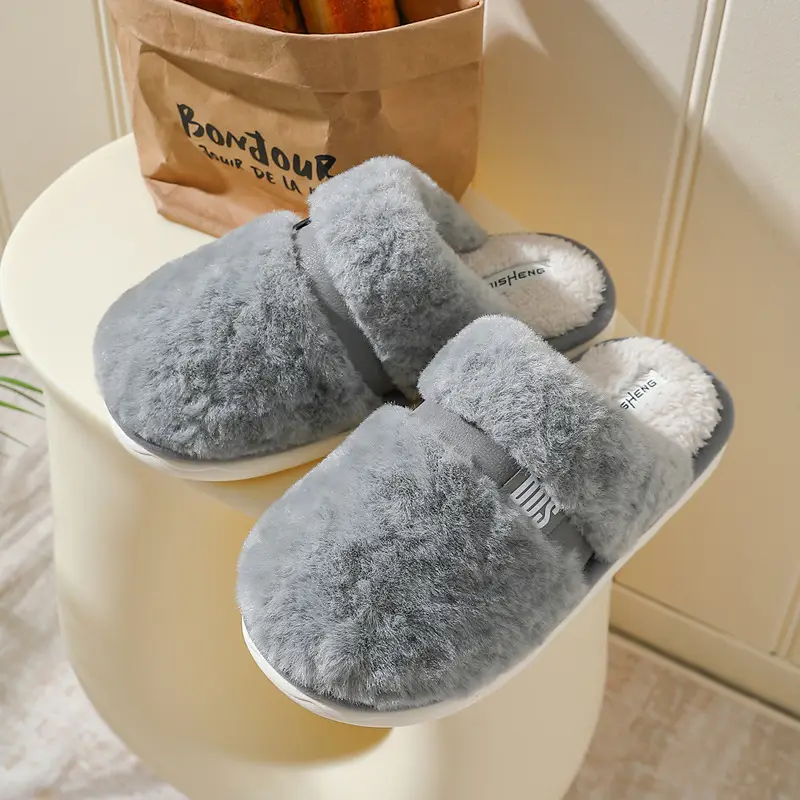 Bow Cotton Slippers for Women Indoor Home Winter Warm Confinement Shoes Thick Sole Non-Slip Plush Slippers Winter Wholesale - Image 7