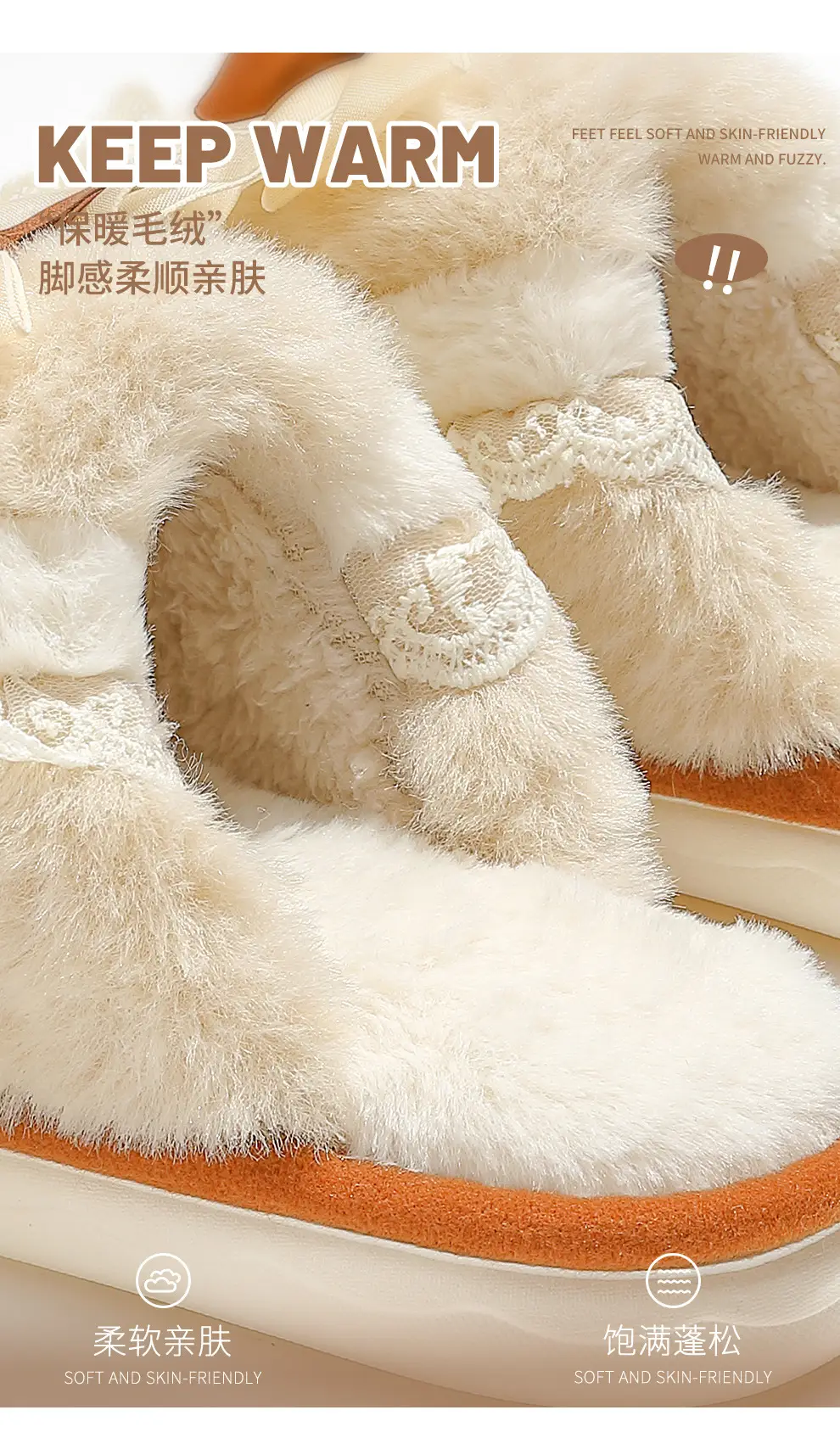 Bow Cotton Slippers for Women Indoor Home Winter Warm Confinement Shoes Thick Sole Non-Slip Plush Slippers Winter Wholesale — feature 27