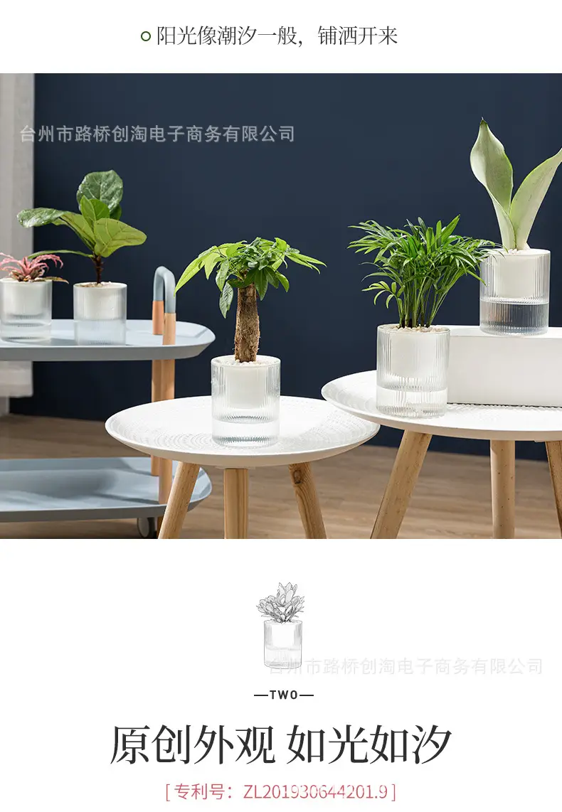 Lazy Green Pot Automatic Absorbent Flower Pot Transparent Plastic Hydroponic Hydroponics Special Flower Pot for Office and Hotel — feature 5