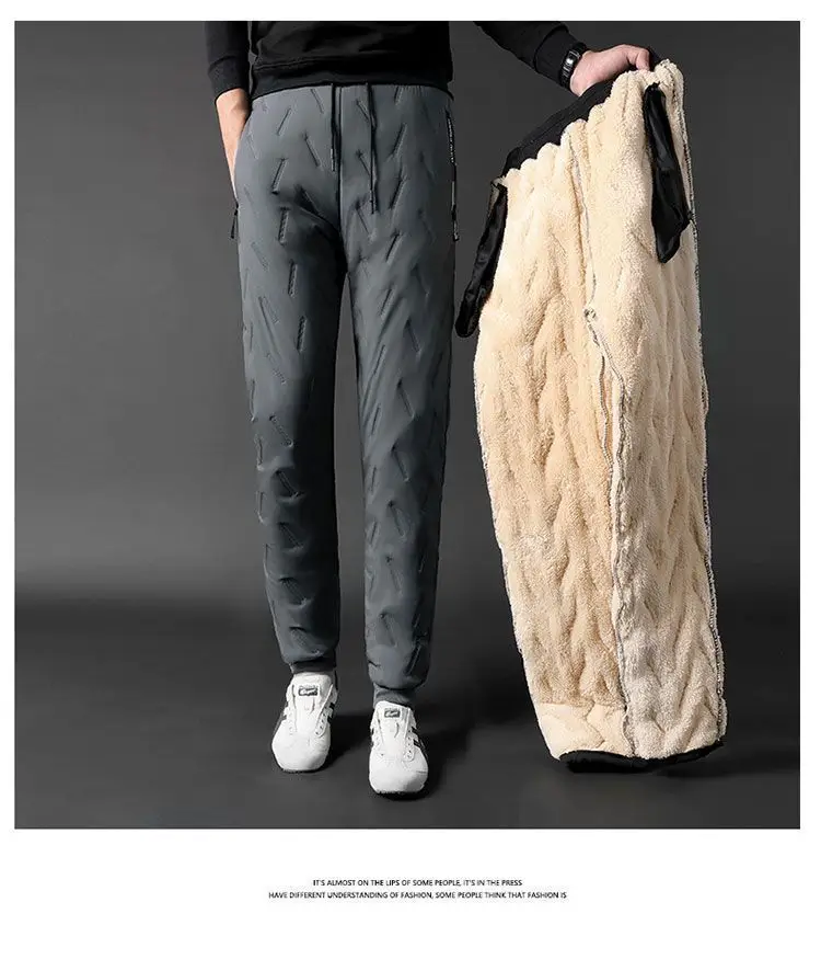 Men's Black Fleece Lined Winter Pants 2 Pcs — feature 23