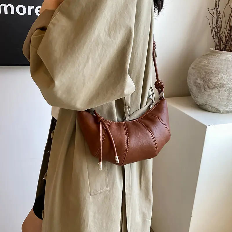 Women Crossbody Bag Brown Leather 2024 Fashion - Image 6