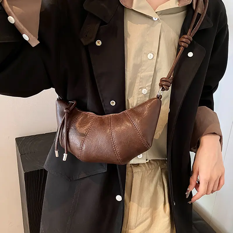 Women Crossbody Bag Brown Leather 2024 Fashion - Image 7