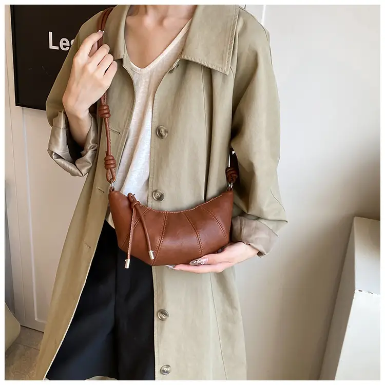 Women Crossbody Bag Brown Leather 2024 Fashion — feature 19