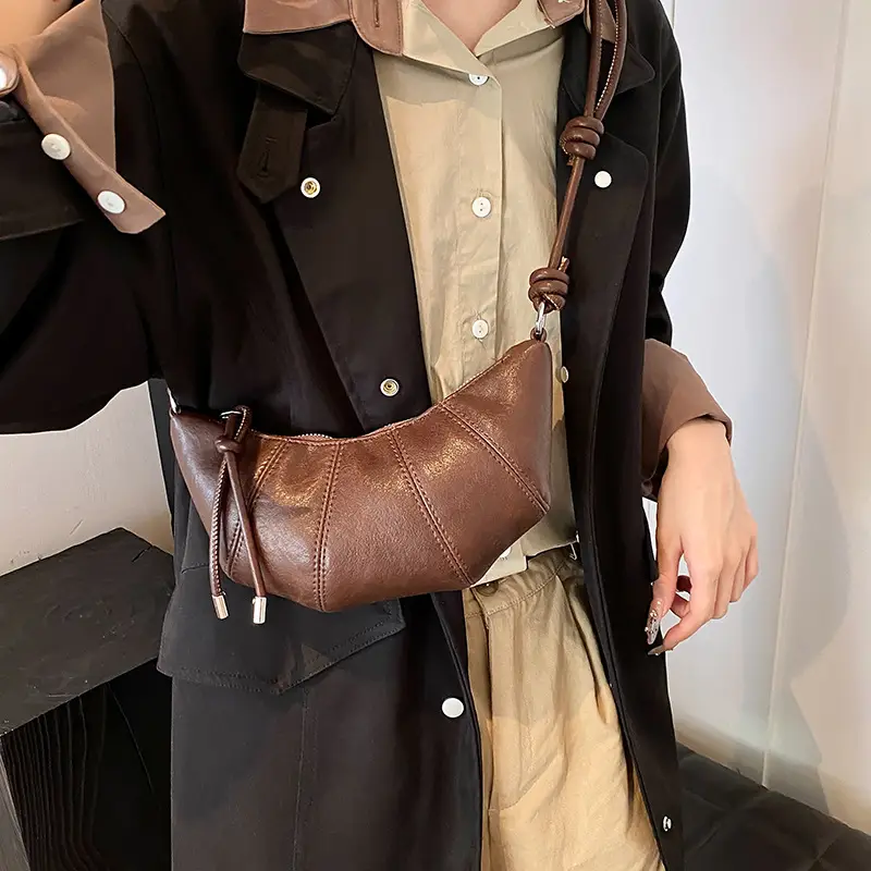 Women Crossbody Bag Brown Leather 2024 Fashion - Image 2