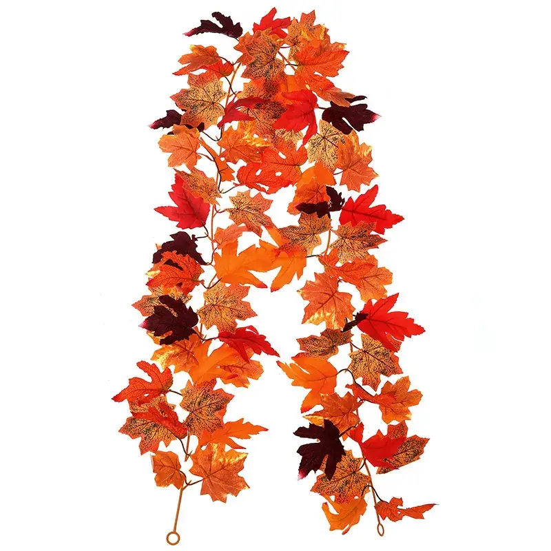 Amazon Fake Autumn Maple Leaf 5.7ft Christmas Wreath Hanging Vine - Image 8