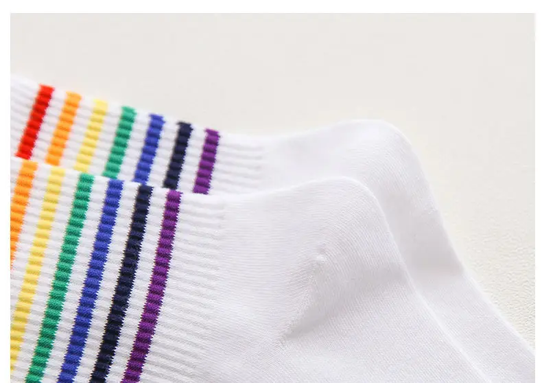 Colorful Striped Stockings Women's Trendy Korean Style College Style Couple's Stockings Japanese Style Boys Socks Stocking Personality Rainbow — feature 12