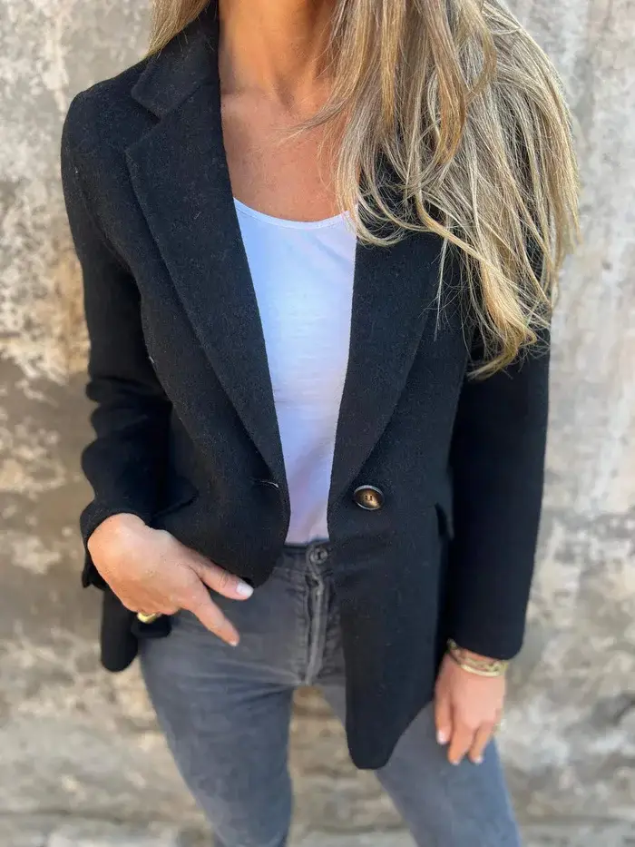 Women's Purple Pure Color Single Button Jacket — feature 24