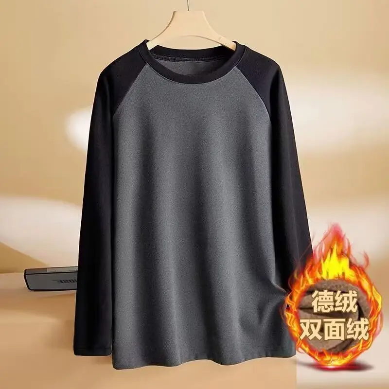 Men's Double-Sided Velvet Raglan Shirt Black Green — feature 15
