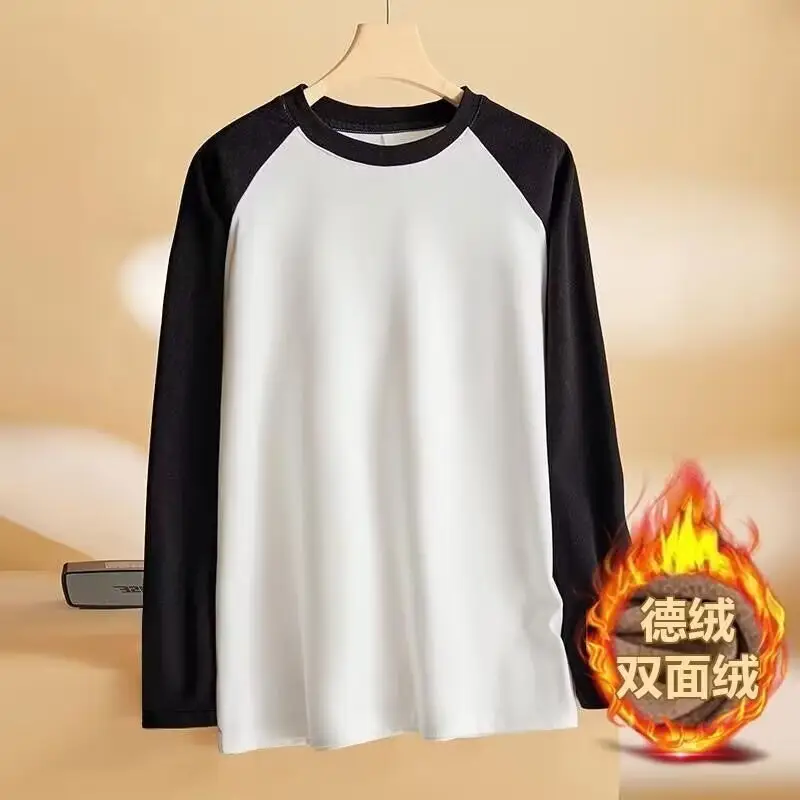 Men's Double-Sided Velvet Raglan Shirt Black Green - Image 10