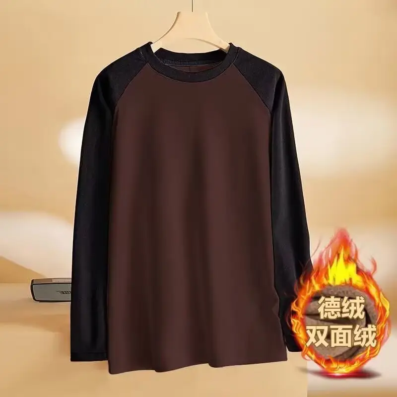 Men's Double-Sided Velvet Raglan Shirt Black Green - Image 14