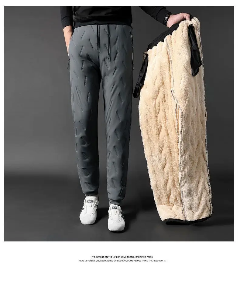 Men's Fleece Lined Winter Warm Pants Gray — feature 22