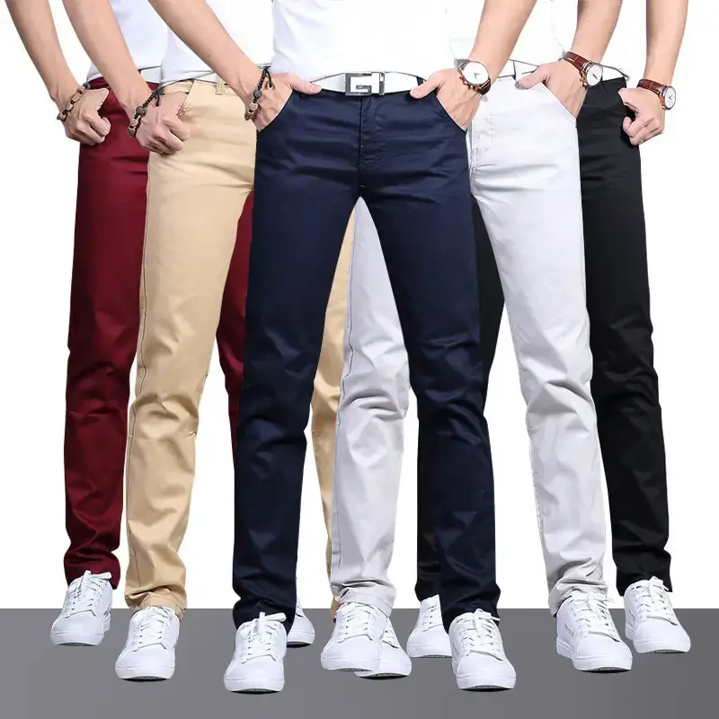 2019 Men Slim Fit Maroon Pants Mid Waist - Image 10