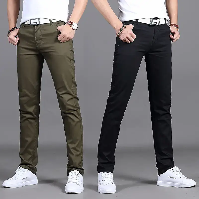 2019 Men Slim Fit Maroon Pants Mid Waist - Image 11