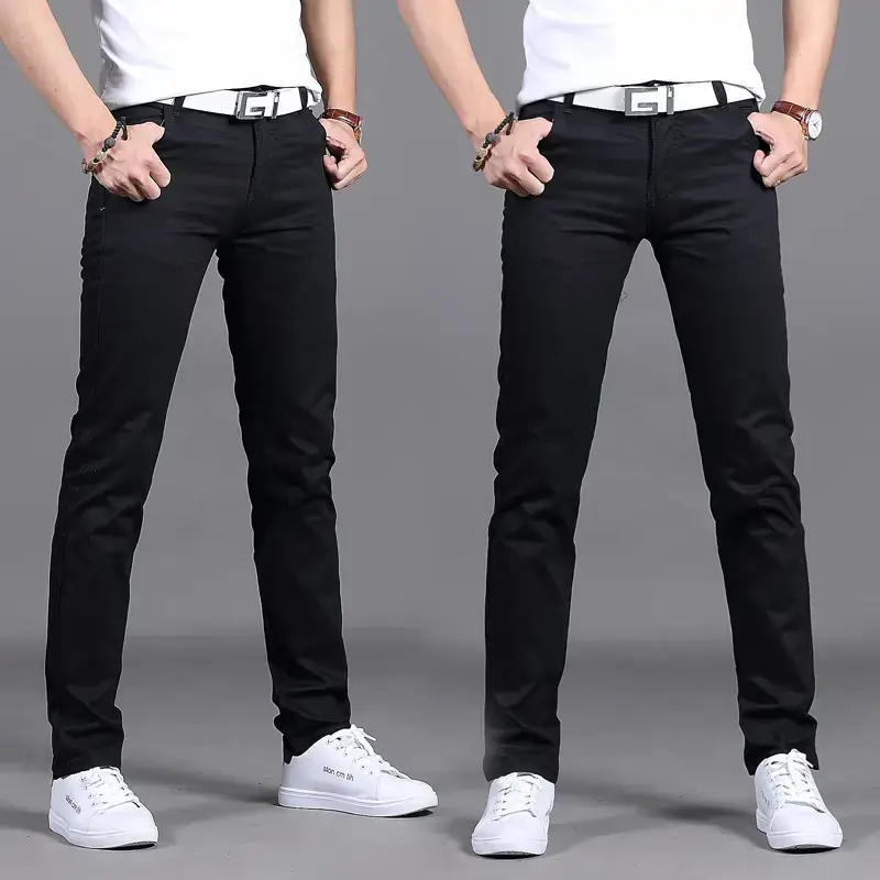 2019 Men Slim Fit Maroon Pants Mid Waist - Image 2