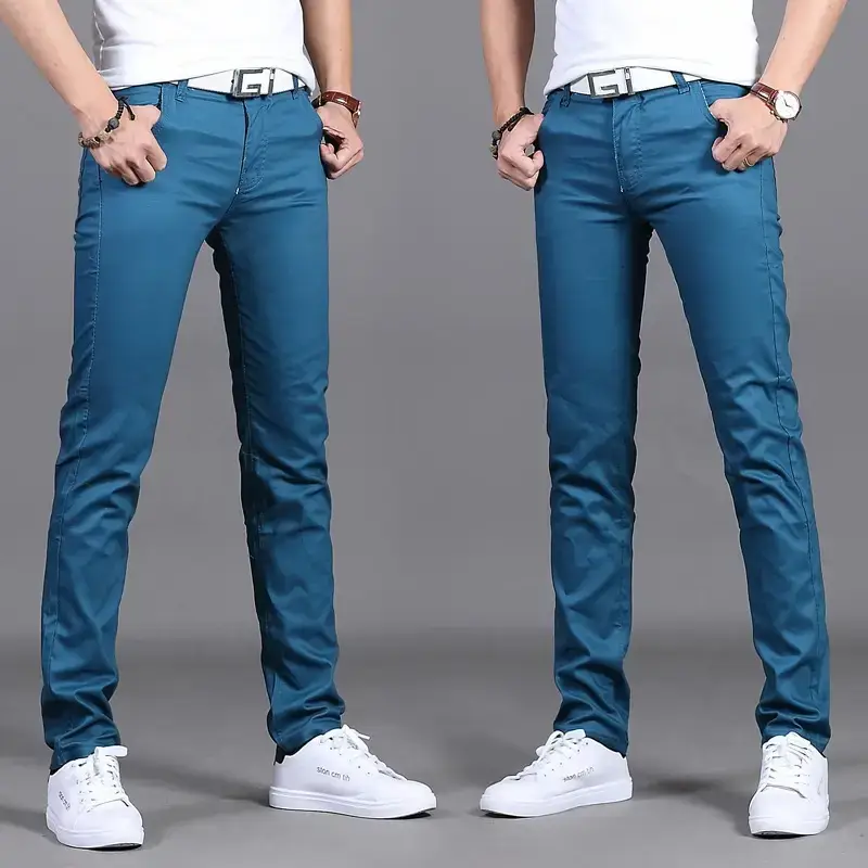 2019 Men Slim Fit Maroon Pants Mid Waist - Image 5