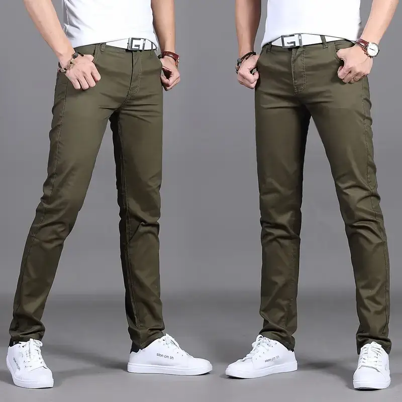 2019 Men Slim Fit Maroon Pants Mid Waist - Image 6