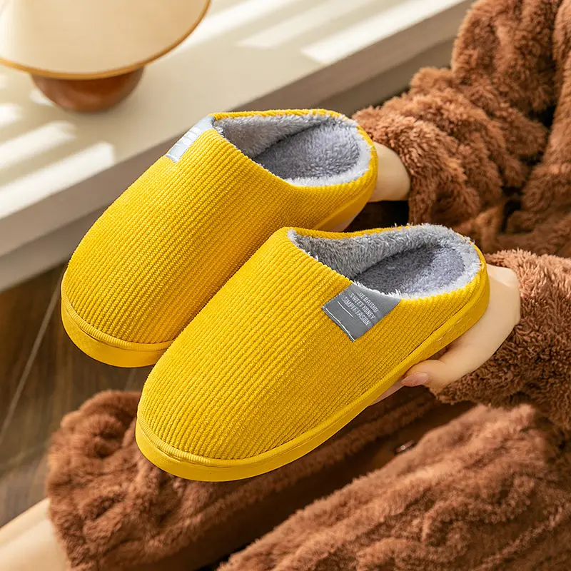 Cotton Slippers Women's Autumn and Winter Home Indoor Warm Couple Plush Household Non-Slip Wear-Resistant Thick-Sole Moon Shoes Cotton Shoes - Image 18