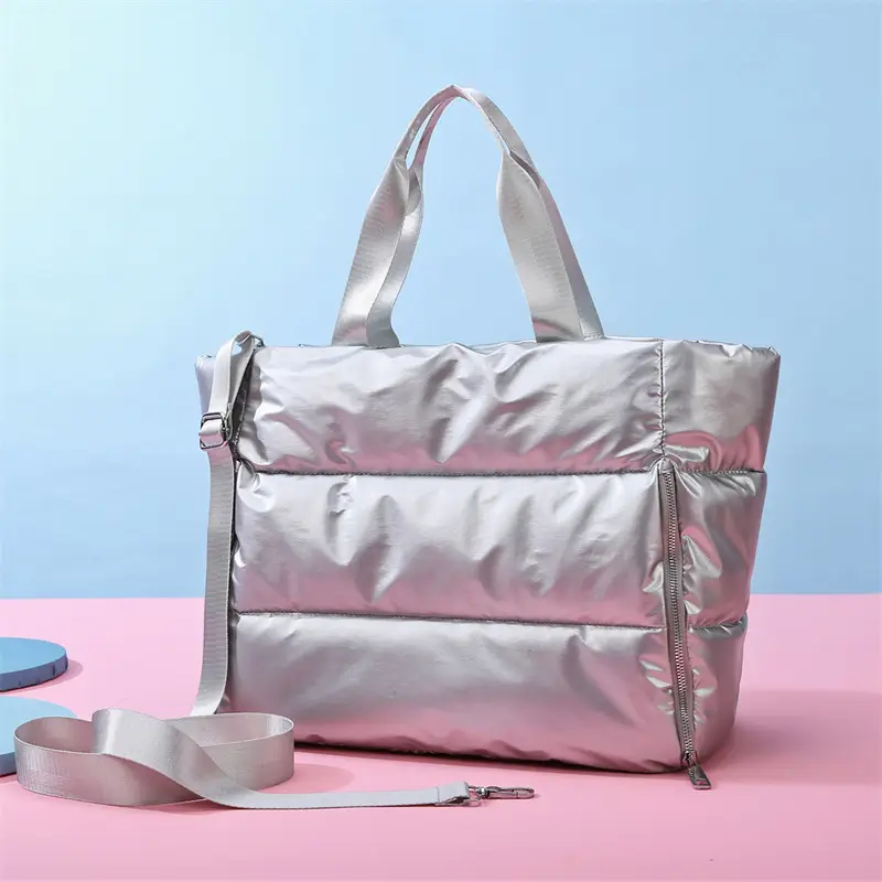 Pearlescent Cotton Sports Bag Women Shoulder Travel
