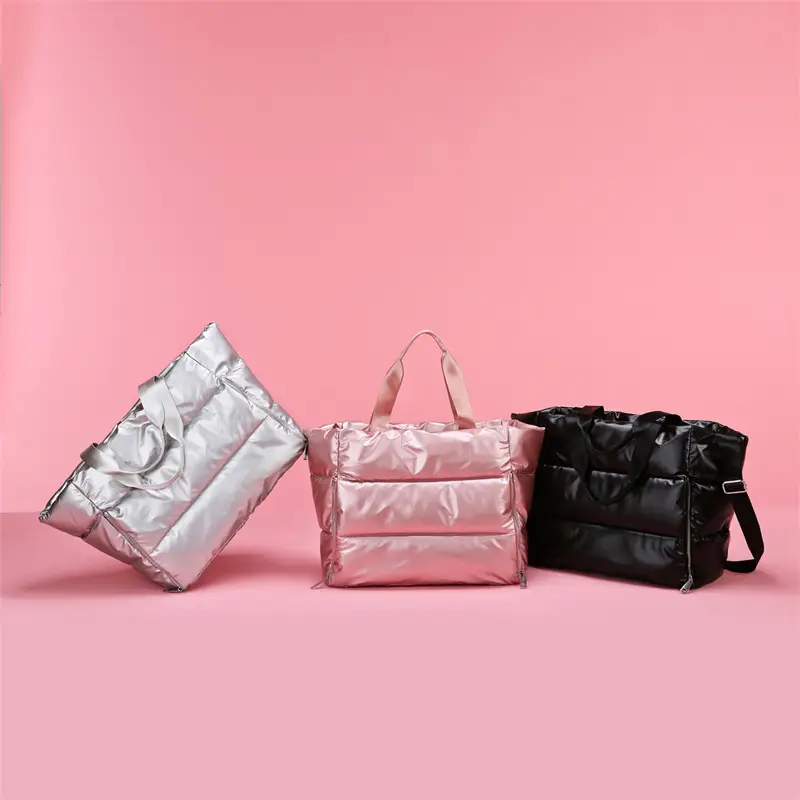 Pearlescent Cotton Sports Bag Women Shoulder Travel