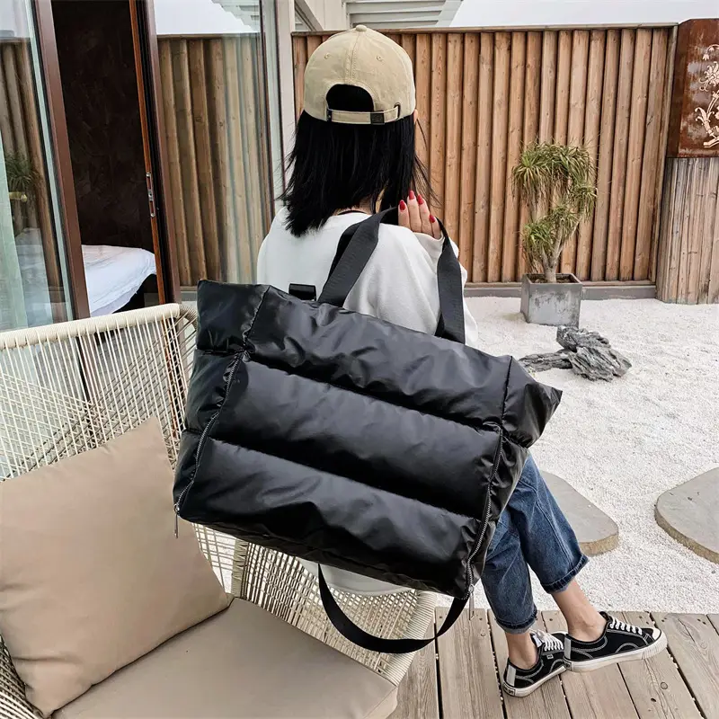 Pearlescent Cotton Sports Bag Women Shoulder Travel