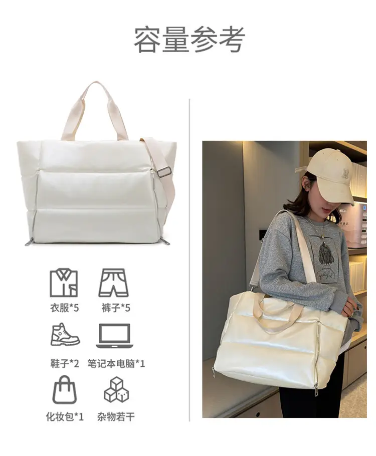 Pearlescent Cotton Sports Bag Women Shoulder Travel — feature 15
