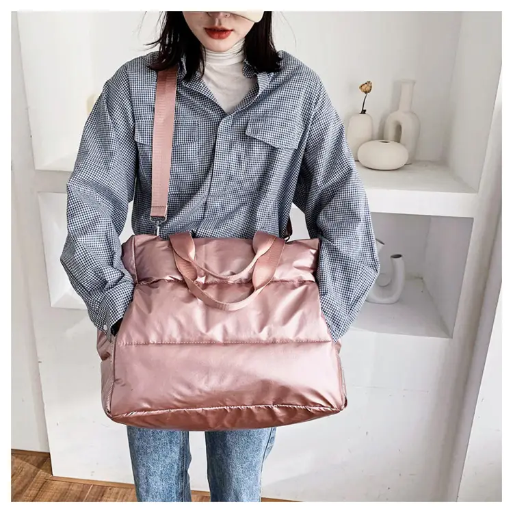 Pearlescent Cotton Sports Bag Women Shoulder Travel — feature 18