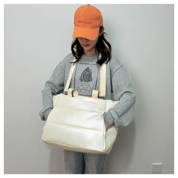 Pearlescent Cotton Sports Bag Women Shoulder Travel — feature 21