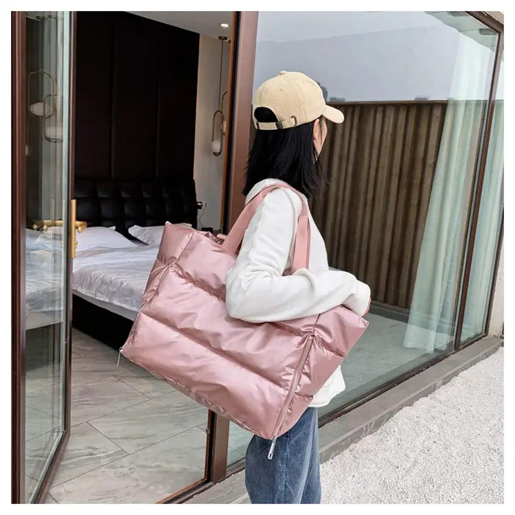 Pearlescent Cotton Sports Bag Women Shoulder Travel — feature 24