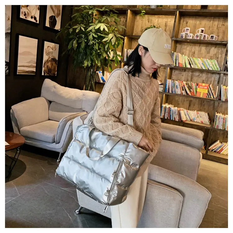 Pearlescent Cotton Sports Bag Women Shoulder Travel — feature 29