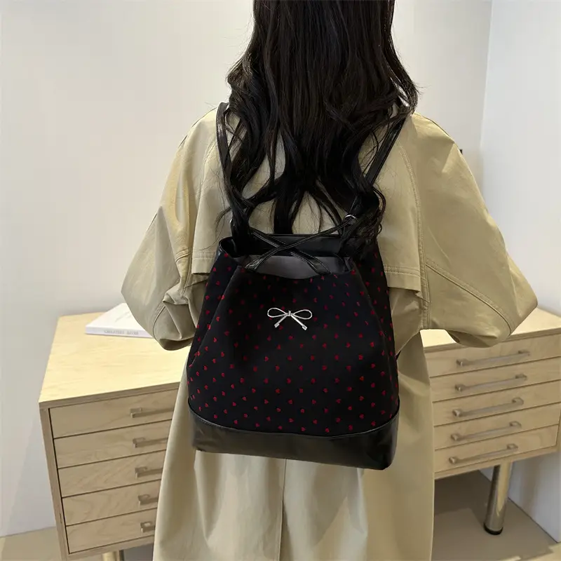 Women's Printed Crossbody Bag with Bow Detail - Image 5