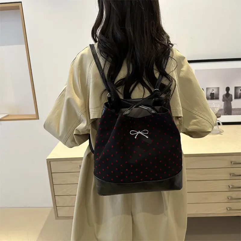 Women's Printed Crossbody Bag with Bow Detail - Image 6