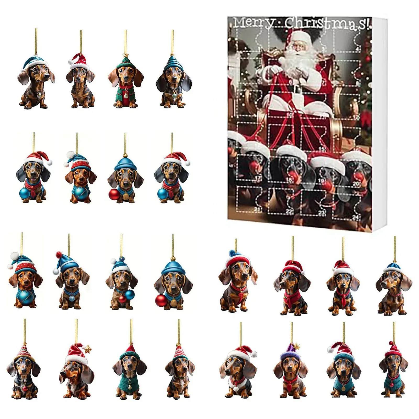2025 Christmas Dachshund Pendant Gift Box Blind Box - Image 9